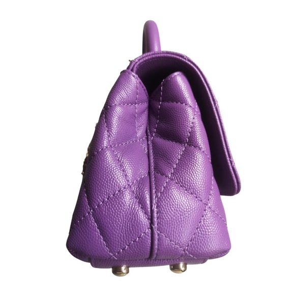 CHANEL PURPLE MINI COCO HANDLE - Picture 2 of 9